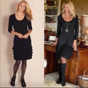 CK poodle fringe sweater dress